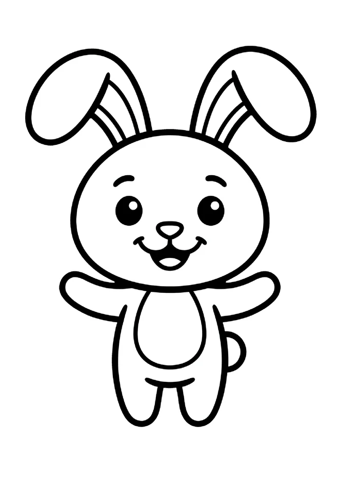 Desenho de coelho para colorir para imprimir e colorir - imagem 3